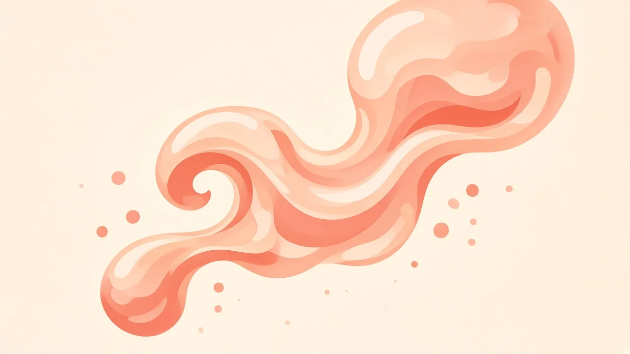 Thick jelly pouring slowly from a soft bottle